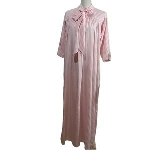 Mollie Parnis Vintage Pink Striped Night Gown